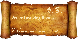 Veszelovszky Bence névjegykártya